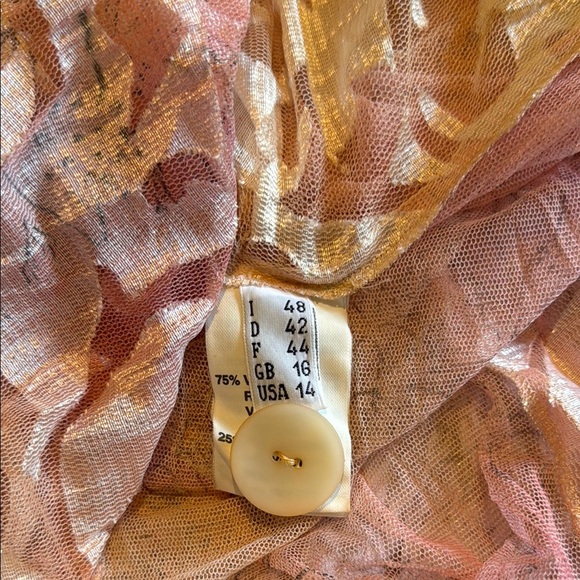 Teatro Dei Sogni by Beppe Bondi Gold and Cream Textured Robe size 14 - Picture 9 of 15